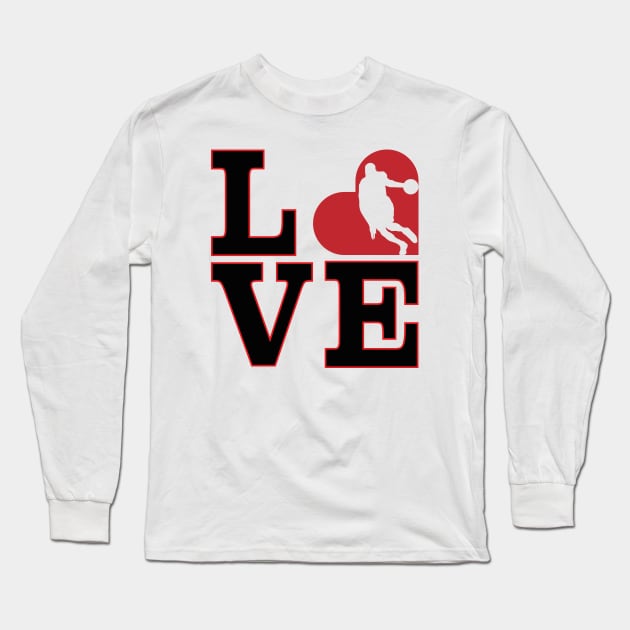 Love Basketball, I love Basketball Long Sleeve T-Shirt by Daily Design